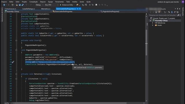 Curso UNITY com AWS - Fazendo um jogo quiz com banco nas nuvens - aula 27 (Classe de constantes) смотреть онлайн