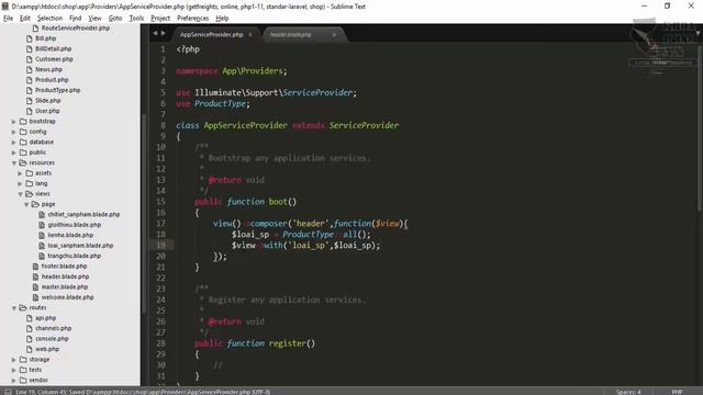 PHP Laravel 5x - Website bán hàng Bài 9: View Share Trong Laravel Đọc Danh Sách Loại Sản Phẩm смотреть онлайн
