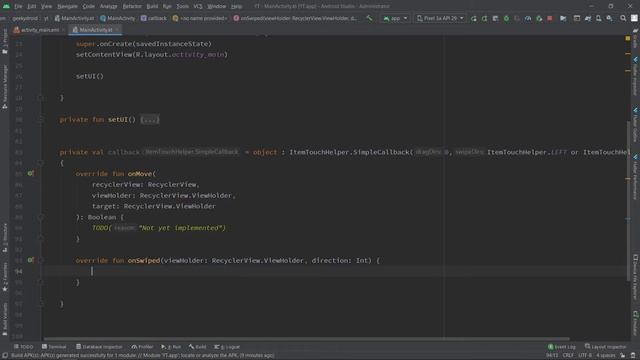 Swipe to Delete in Recyclerview - Android in Tamil | Geekydroid | தமிழில் смотреть онлайн