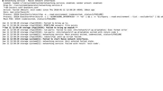 Failed To Start Raise Network Interface On Ubuntu 16.04