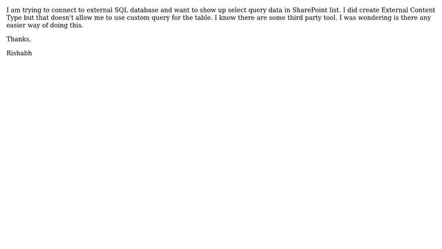 Sharepoint: How to query external SQL Server databases and displays the result in SharePoint list? смотреть онлайн