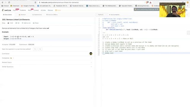 Leetode 203 - Remove Linked List Elements with Python смотреть онлайн