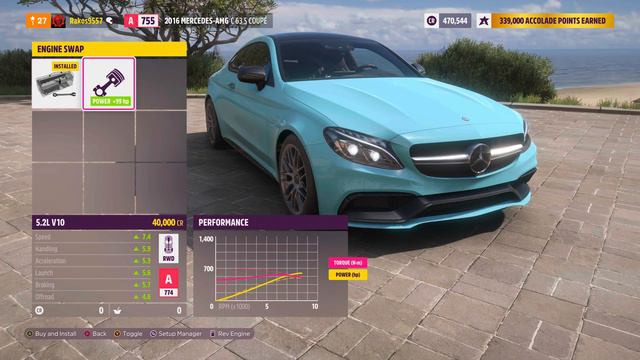 Forza Horizon 5 | 2016 MERCEDES AMG C 63 S COUPE - engine swap sound смотреть онлайн
