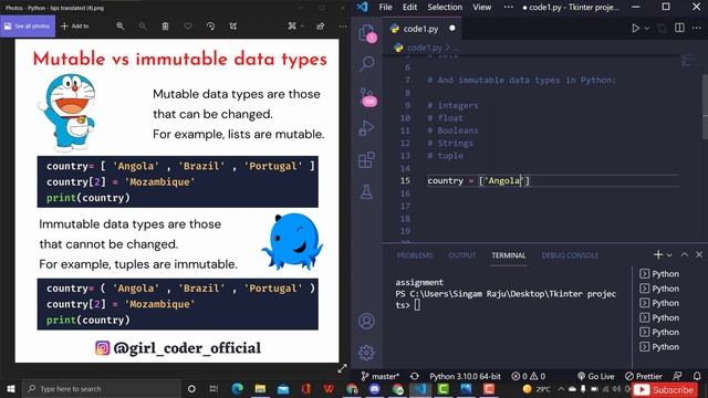 Mutable and Immutable data types | Python tips смотреть онлайн