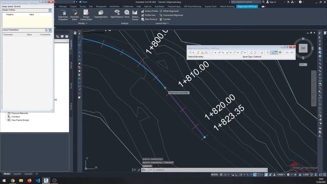 Civil 3D Tutorial - 3.3 - Horizontal Alignment смотреть онлайн
