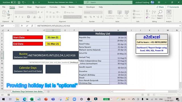 Finding Business Days and Calendar Days between two given dates смотреть онлайн