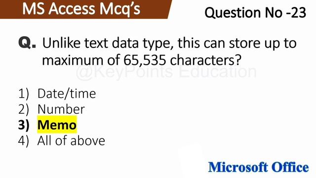 Top 50 MS Access mcq Questions and Answer | Microsoft Office | MS Office смотреть онлайн