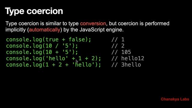 JavaScript: Ternary operator and Type coercion смотреть онлайн