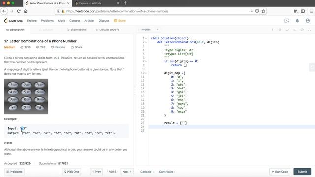 LeetCode in Python 17. Letter Combinations of a Phone Number - Michelle小梦想家 смотреть онлайн