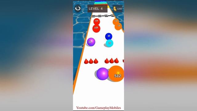 Color Ball 2048 Roll Run 3D Balls Match & Merge - Gameplay Walkthrough - Levels 1-10