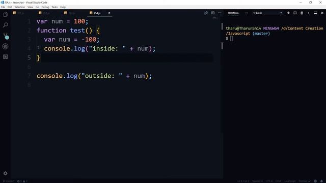 JavaScript - ES6 #6 | Local vs Global Scope in Js in 3 minutes with demo | Tharun Shiv смотреть онлайн
