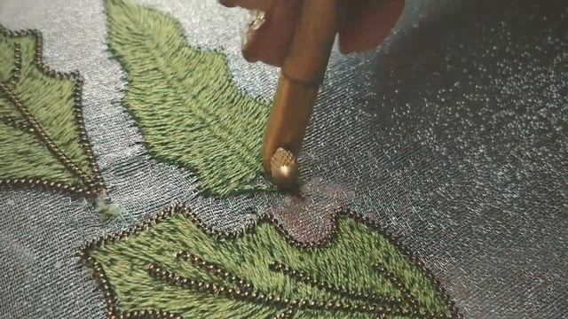 Объемная вышивка люневильским крючком. Тамбурная гладь + канитель / Luneville Embroidery Stump Work