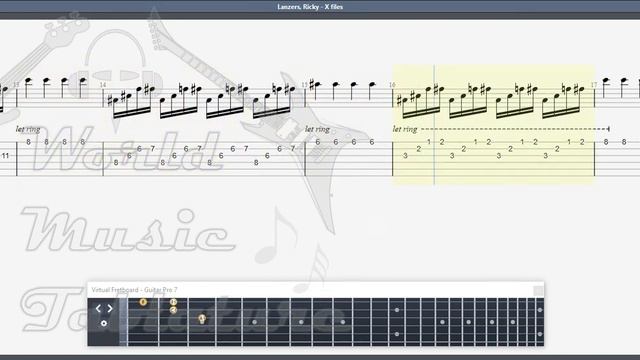 Lanzers, Ricky X files GUITAR 1 TAB смотреть онлайн