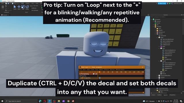 Easy Roblox Studio Animating Tutorial: The Animating Decals & Faces смотреть онлайн