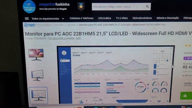 comprei monitor AOC 22b1hm5 por "406 reais!" na Black fraude! смотреть онлайн