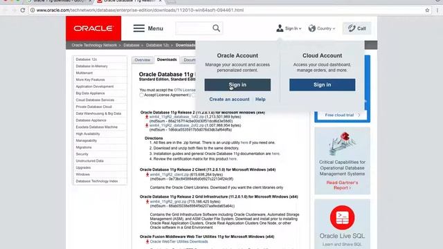 Download Oracle Database 11g r2 from Oracle website смотреть онлайн