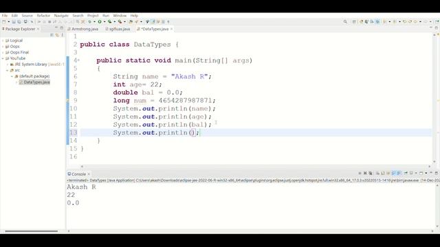 How to Print a Person Details in Java | String & Concatenation of String in Java | Kannada | Akash смотреть онлайн