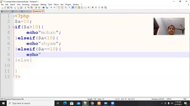 if...elseif...else statement in Php смотреть онлайн