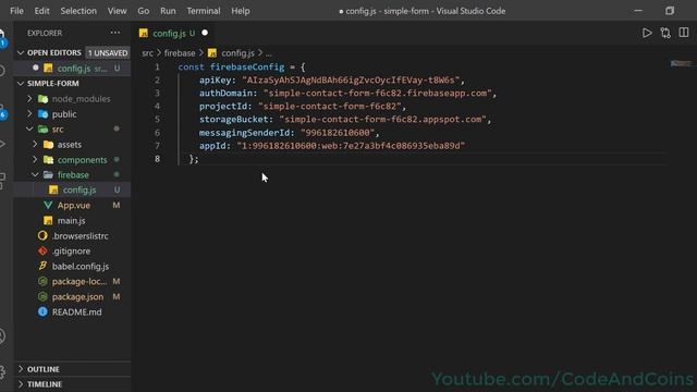 Simple Form 3 - Setup Firebase Connection - Vue.js | Firebase Tutorial 3 смотреть онлайн