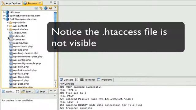 View a .htaccess file using Aptana смотреть онлайн