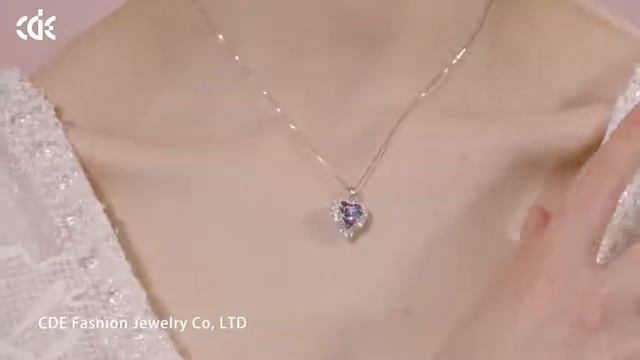 Wings of an Angel Bermuda Blue Pave Heart Necklace with Swarovski Crystals смотреть онлайн