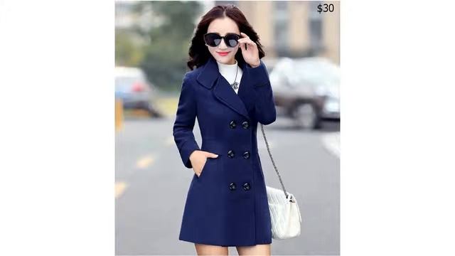 Одежда с AliExpress. Модное двубортное женское пальто осень зима с длинными рукавами. смотреть онлайн