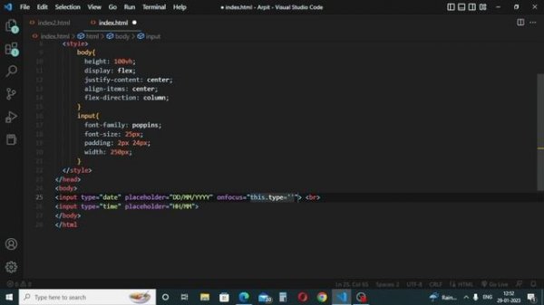 How to add custom placeholder in input type date or time
