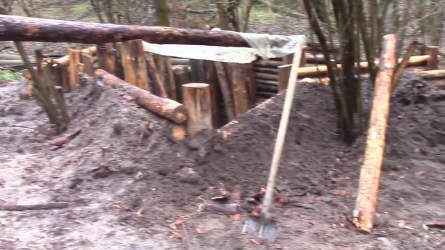 Землянка в лесу [часть 5] строю последние стены смотреть онлайн