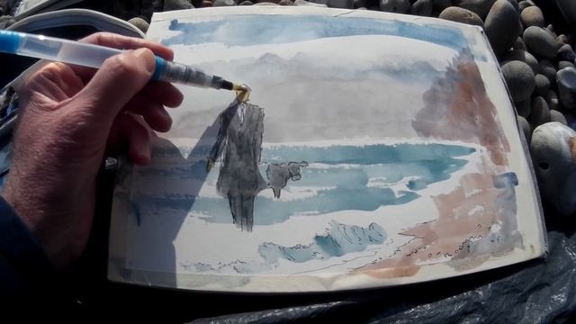 Fantasy in the wild | Surreal plein air beach paintings using watercolor смотреть онлайн