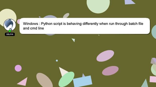 Windows : Python script is behaving differently when run through batch file and cmd line смотреть онлайн