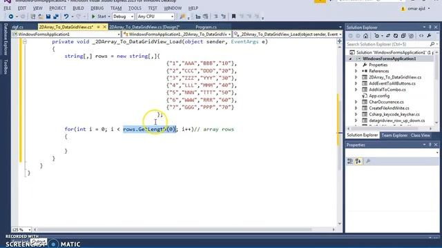 C# - How To Populate DataGridView From Multidimensional Array Using C# [ with source code ] смотреть онлайн