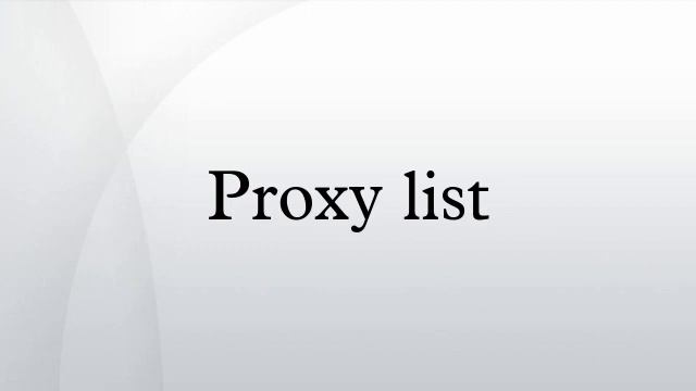Proxy list смотреть онлайн