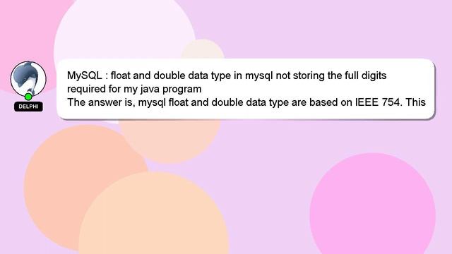 MySQL : float and double data type in mysql not storing the full digits required for my java progra смотреть онлайн