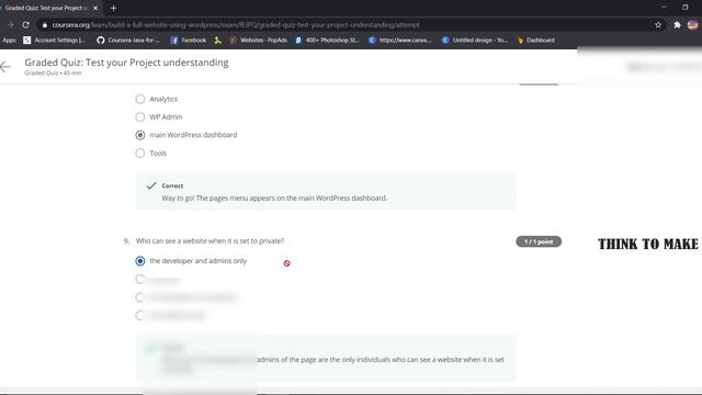 Build a Full Website using WordPress, full coursera quiz with Answers.. смотреть онлайн