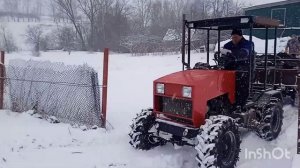 Прицеп самосвал для минитрактора. Вожу снег и навоз.