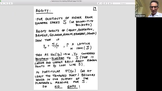 LMS Hardy Lecture 2020, Gap Sets for the Spectra of Cubic Graphs, Peter Sarnak смотреть онлайн