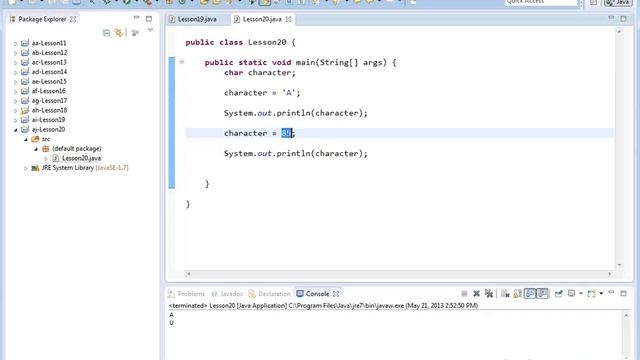 20 - The Character Data Type in Java Programming смотреть онлайн