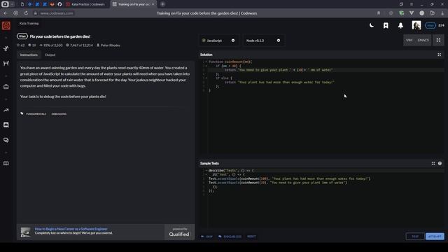 Задачки с Codewars - 8 kuy - Fix your code смотреть онлайн
