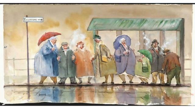 С улыбкой о старости.Акварели художника Des Brophy смотреть онлайн