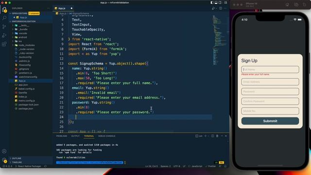 Form Validation in React Native with Formik смотреть онлайн