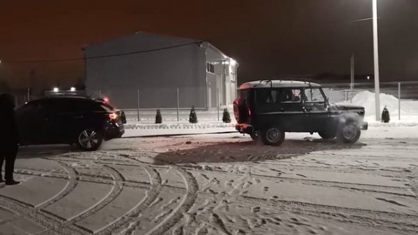 Infiniti fx37, победа над УАЗ Хантер