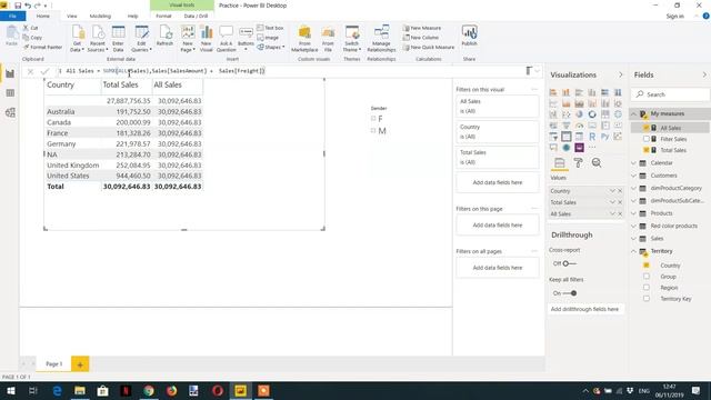 Power BI All function | How to ignore filters in DAX -12 (Power BI Training) смотреть онлайн