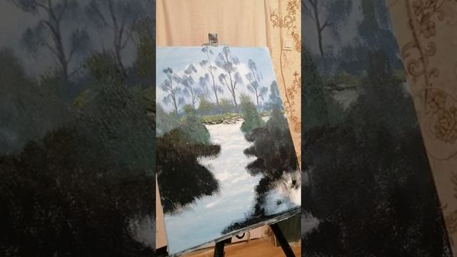 Forest landscape/Лесной пейзаж/ Рисуем с бабушкой/ Шаг 138 смотреть онлайн