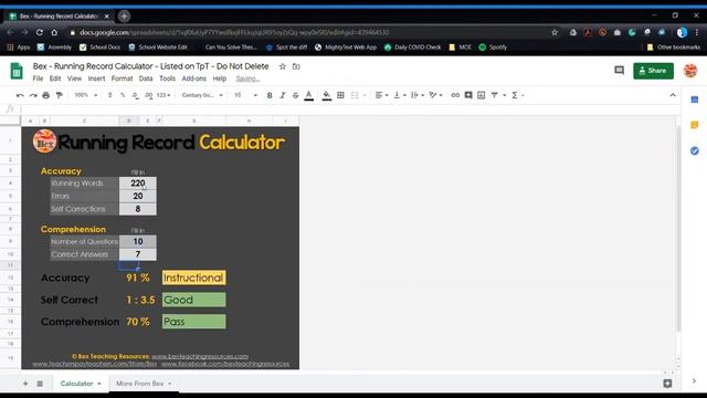 Running Record Calculator смотреть онлайн