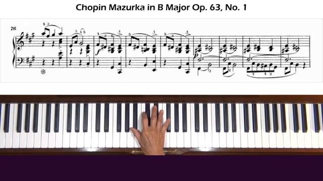 Chopin Mazurka in B Major Op. 63, No. 1 Piano Tutorial смотреть онлайн