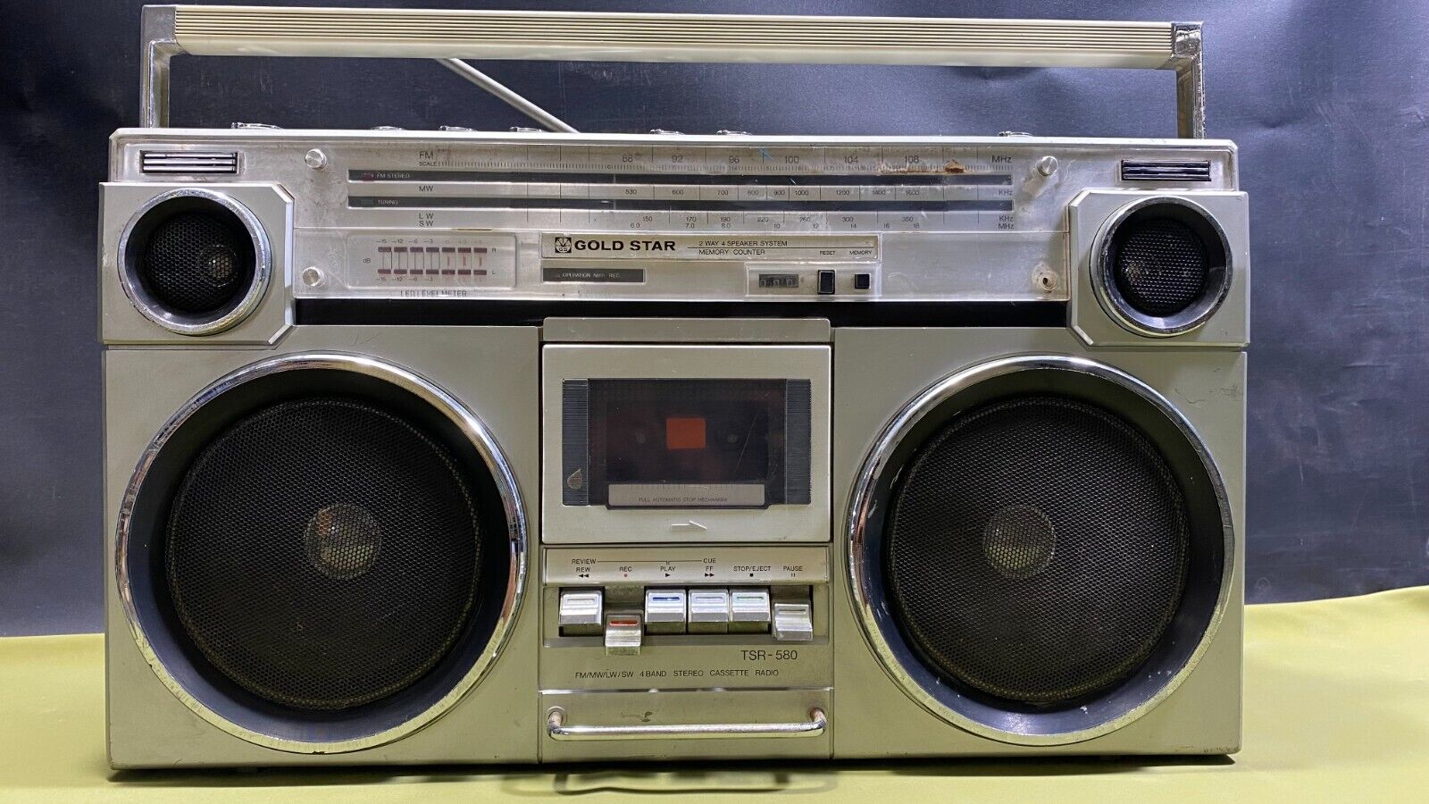 Vintage Goldstar TSR 580 Ghetto Blaster Boombox Stereo Radio Recorder-1980 ГОД- КОРЕЯ