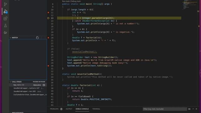 Native Image debugging from VS Code смотреть онлайн