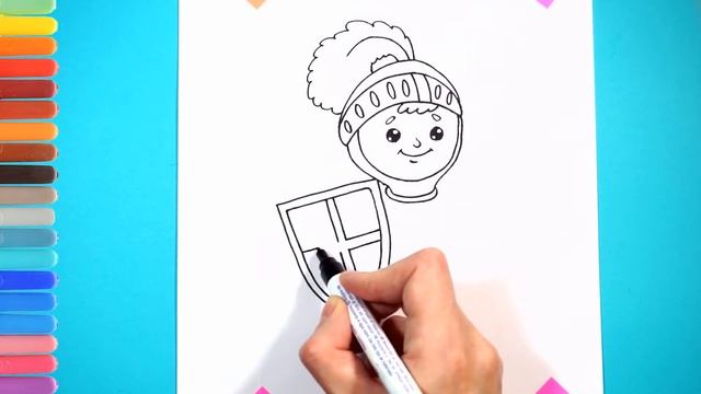 Как нарисовать рыцаря. Простой рисунок. How to draw a knight. Simple drawing. смотреть онлайн