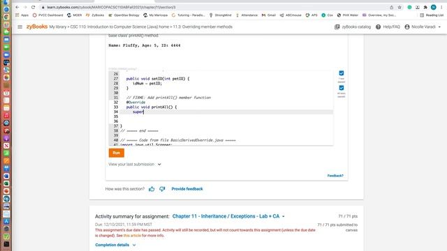 Inheritance/Exceptions Challenge Activity 11.3.2: Basic derived class member override. смотреть онлайн
