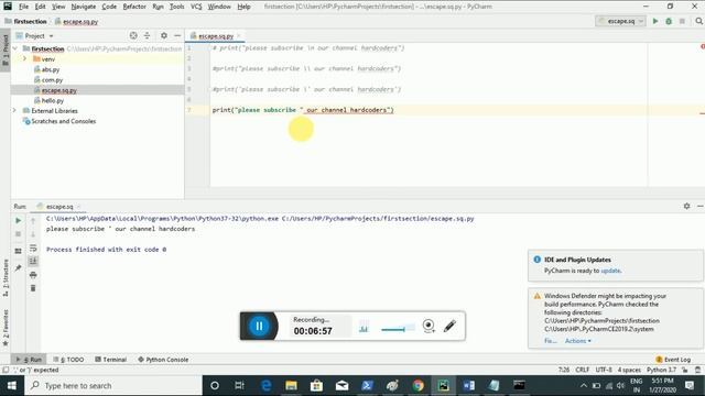 Python Tutorial !! Learn || Escape Sequences смотреть онлайн